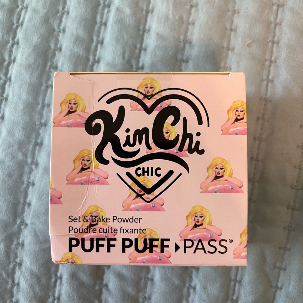 Brand new, never opened Kim Chi “Puff Puff Pass” set and bake powder.